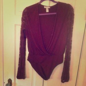 Longsleeve Maroon Bodysuit Forever21 M